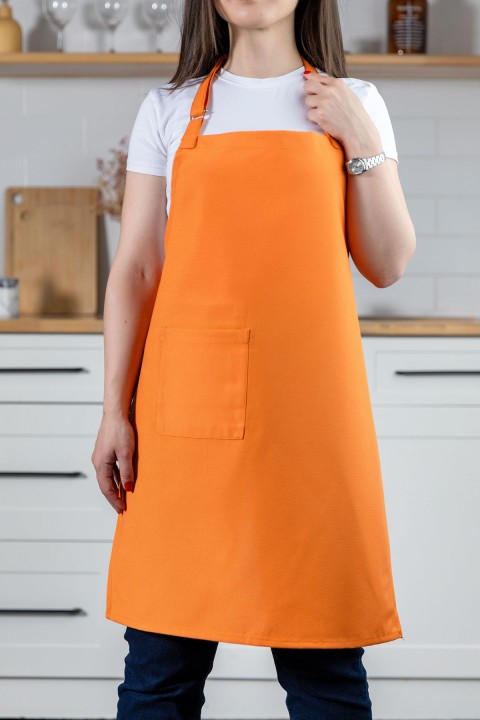 Chef Classic Ayar Askılı Mutfak Önlüğü - Turuncu