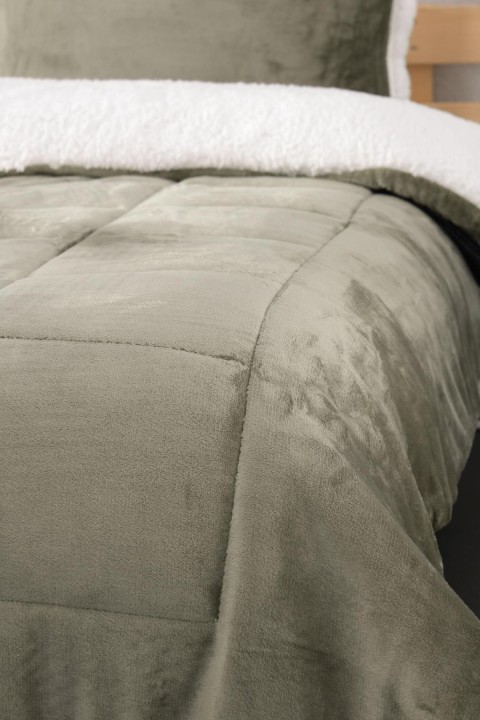 Comforter Çift Kişilik Battaniye Seti - Çağla Yeşili