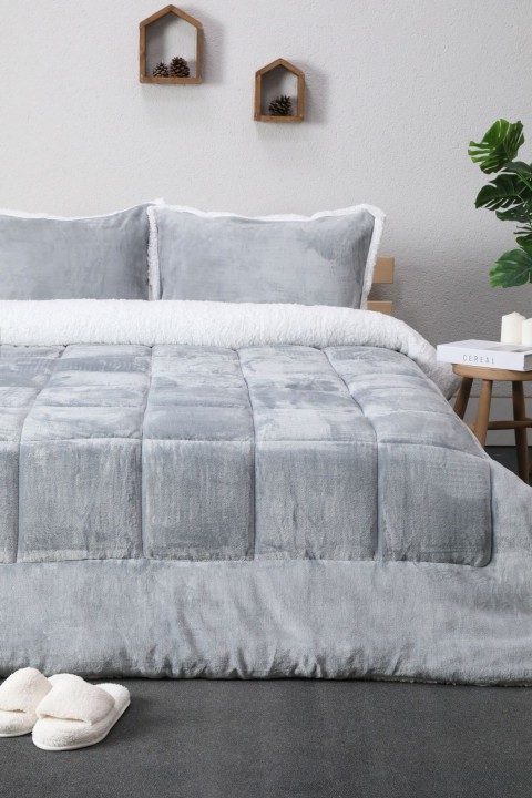 Comforter Çift Kişilik Battaniye Seti - Gri