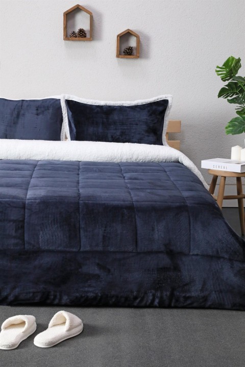 Comforter Çift Kişilik Battaniye Seti - Lacivert