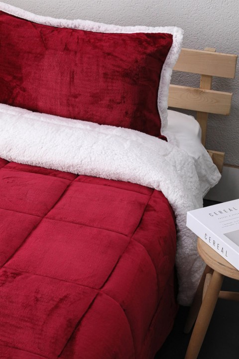 Comforter Çift Kişilik Battaniye Seti - Vişne