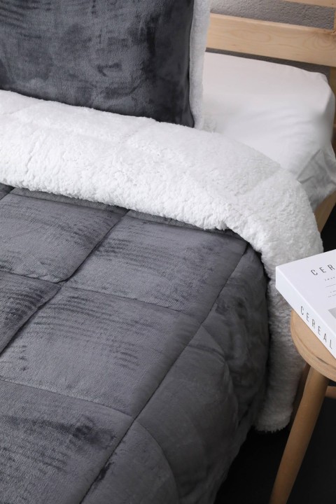 Comforter Tek Kişilik Battaniye Seti - Antrasit
