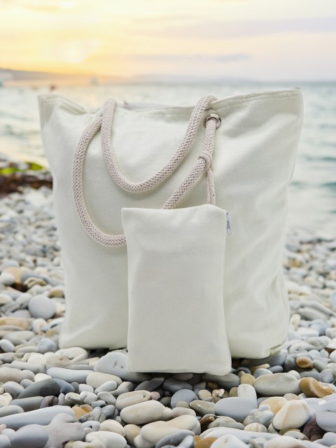 Cüzdan Hediyeli Kadın Plaj Çantası - Krem Cüzdan Hediyeli Kadın Plaj Çantası - Krem