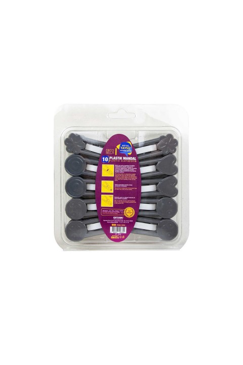 DecoBella 10'lu Plastik Mandal 50632 - Renkli