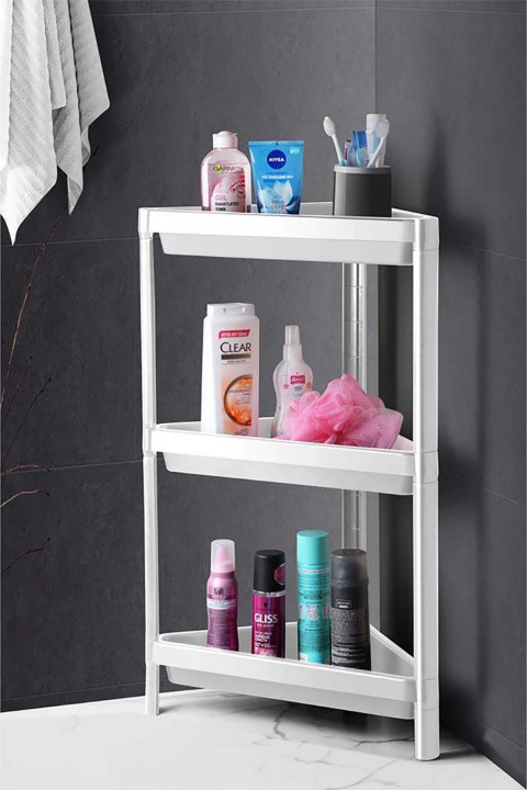 DecoBella 3 Katlı Üçgen Raf 81511 - Beyaz