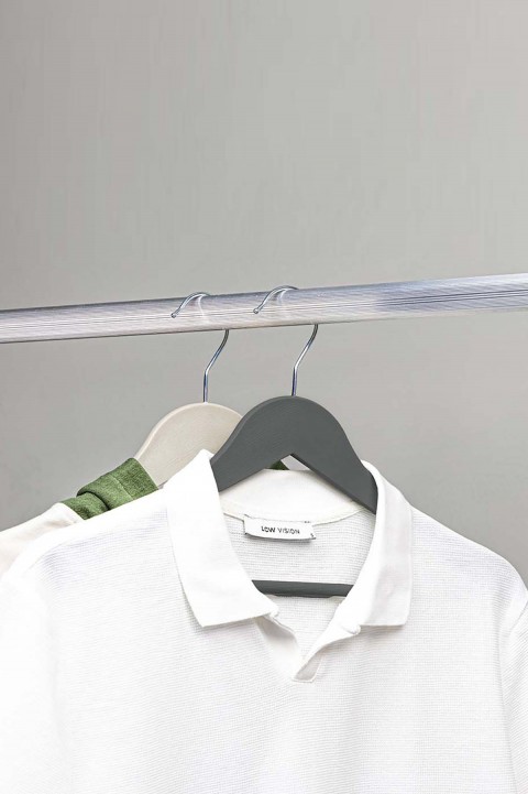 DecoBella 3'lü Ahşap Görünümlü Plastik Askı 50617 - Antrasit