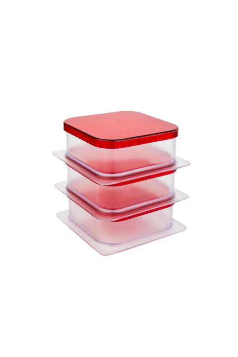 DecoBella 3'lü Kapaklı Kahvaltı Seti 81133 - Şeffaf