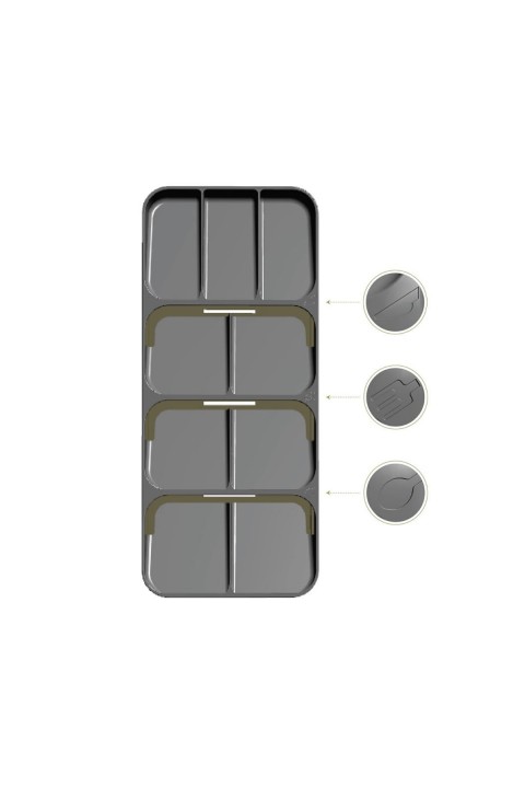 DecoBella 9 Bölmeli Çekmece Kaşıklık 50804 - Gri