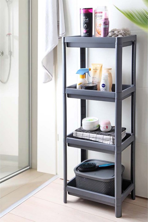 DecoBella Antrasit 4 Katlı Banyo Raf 81506 - Antrasit