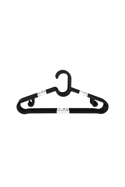 DecoBella Slim 10'lu Plastik Elbise Askı 50639 - Siyah