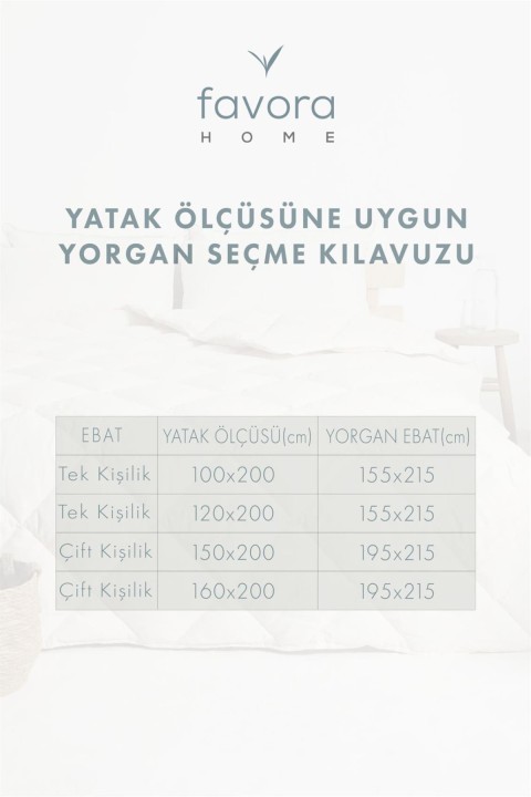 Doğal Tek Kişilik Yün İçerikli Yorgan 155x215 - Beyaz