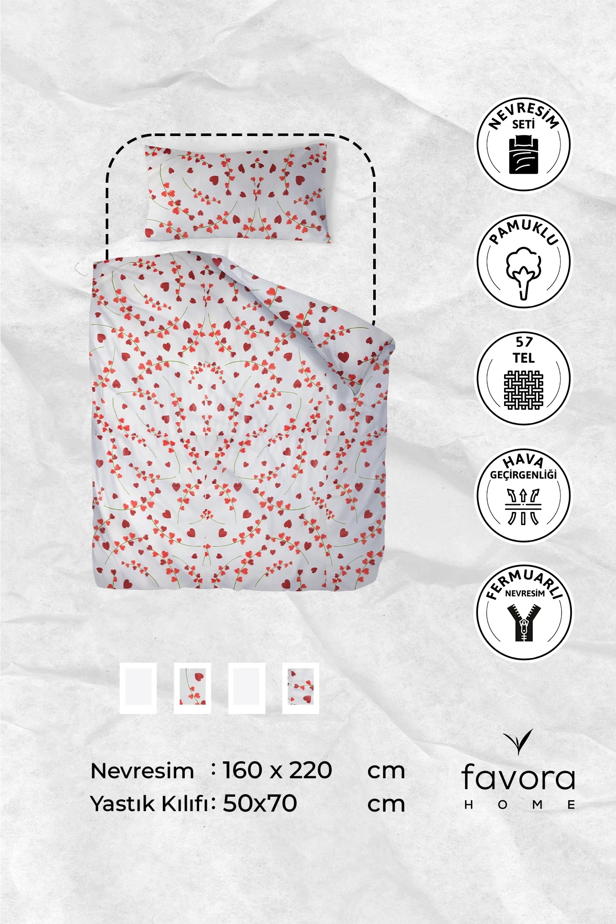 Elegance Kalpli Tek Kişilik Nevresim Seti Elegance Kalpli Tek Kişilik Nevresim Seti