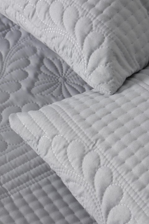 Elif Jumbo Soft Çift Kişilik Yatak Örtüsü Takımı - Gri