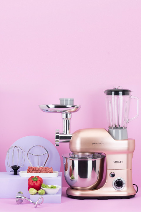Emsan Bella Gusto Maxi 1300W Stand Mikser Golden Pink EMS-130002