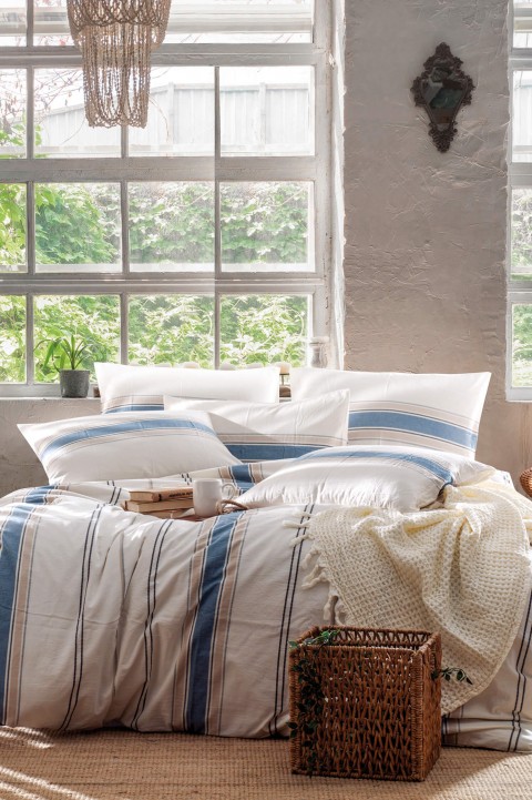 Ethnica Likya Organik Pamuk Çift Kişilik Nevresim Takımı - Mavi