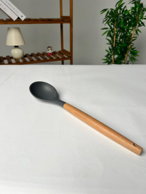 Favora 7'li Bambu Saplı Silikon Servis Seti - Gri