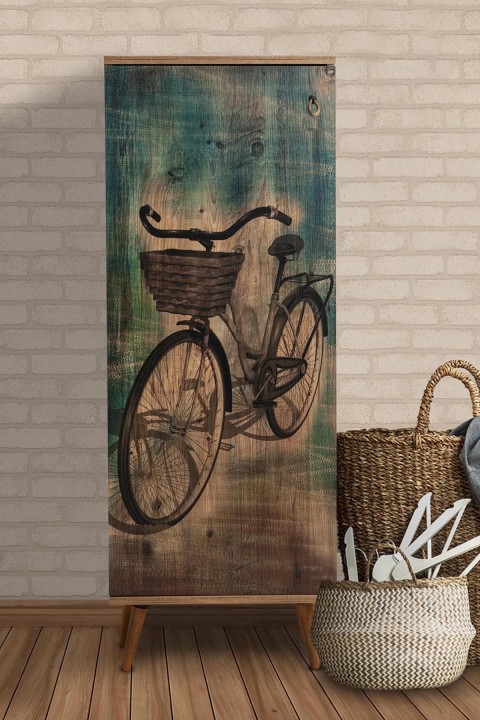 Favora Arton Bisiklet Baskılı Çok Amaçlı Dolap - Atlantik Çam