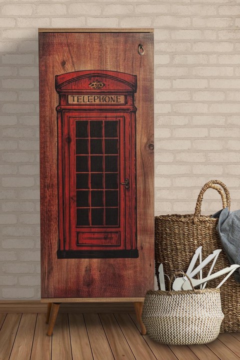 Favora Arton Telefon Kulubesi Baskılı Çok Amaçlı Dolap - Atlantik Çam