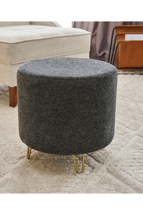 Favora Asmara Metal Ayaklı Puf - Antrasit Bakır
