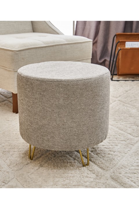 Favora Asmara Metal Ayaklı Puf - Bej