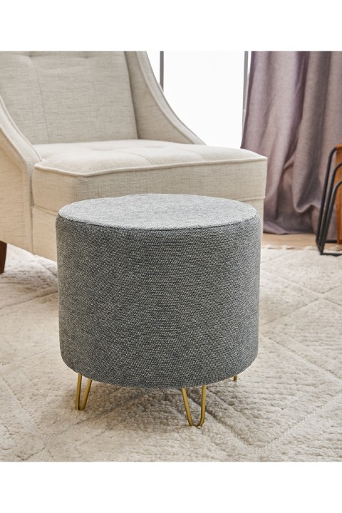 Favora Asmara Metal Ayaklı Puf - Gri