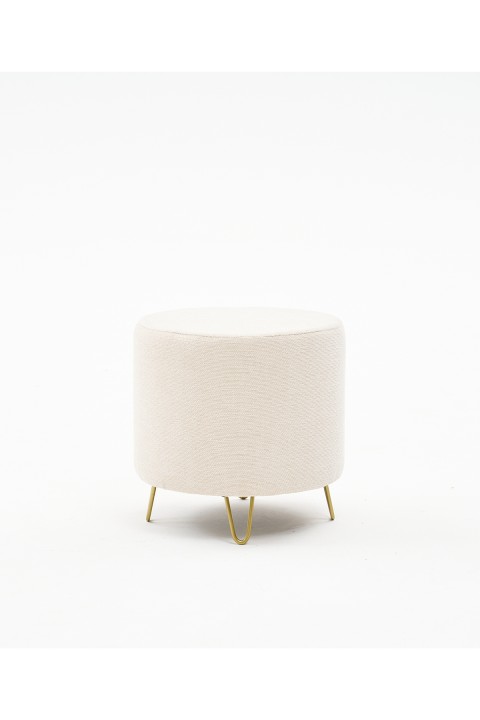 Favora Asmara Metal Ayaklı Puf - Krem