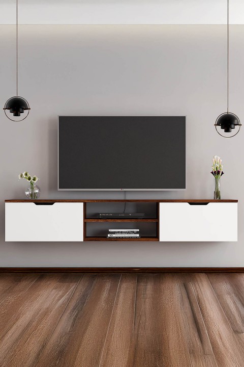 Favora Belmand 2 Kapaklı Duvara Askı Tv Ünitesi - Barok - Beyaz