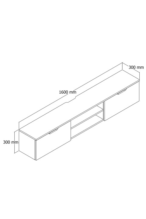 Favora Belmand 2 Kapaklı Duvara Askı Tv Ünitesi - Barok - Beyaz