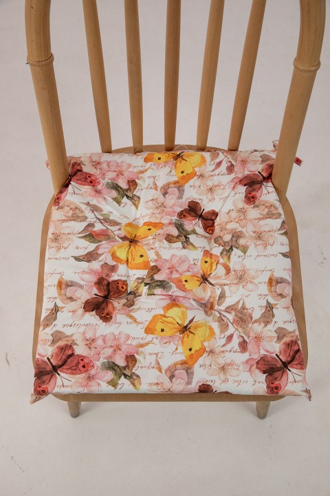 Favora Botanik Süngerli Sandalye Minderi 40x40 Cm - Pudra