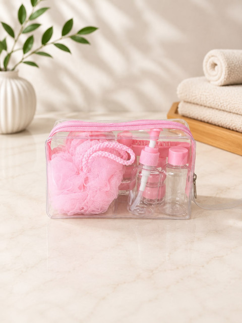 Favora Çantalı Seyahat Tipi Kozmetik Dolum Seti - Pembe