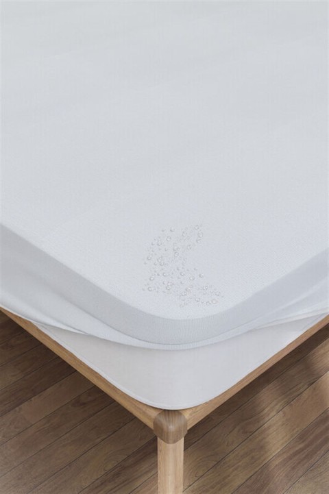 Çift Kişilik Sıvı Geçirmez Fitted Alez 160x200 - Beyaz