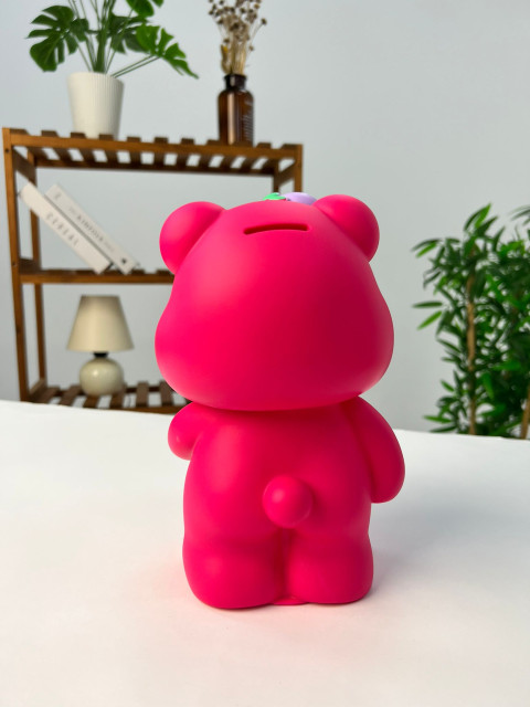 Favora Çilekli Ayıcık Kumbara - Koyu Pembe