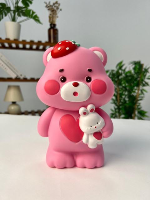 Favora Çilekli Ayıcık Kumbara - Pembe