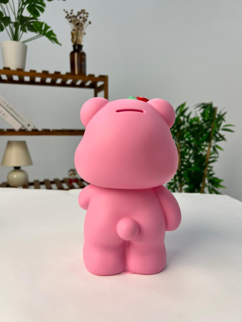 Favora Çilekli Ayıcık Kumbara - Pembe