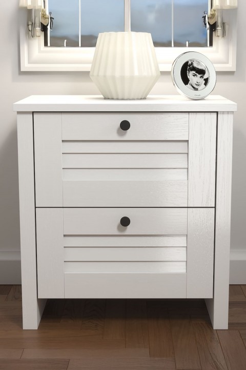 Favora Esin 2 Çekmeceli Komodin - Beyaz