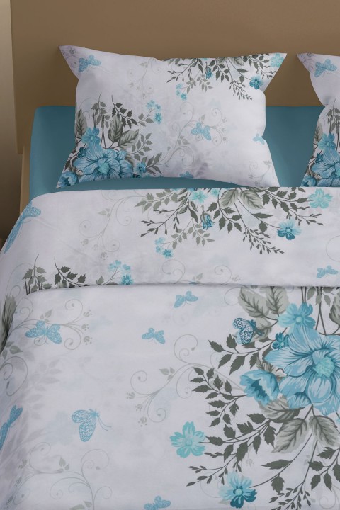 Favora Estilo Çift kişilik %100 Pamuk Nevresim Takımı - Turkuaz