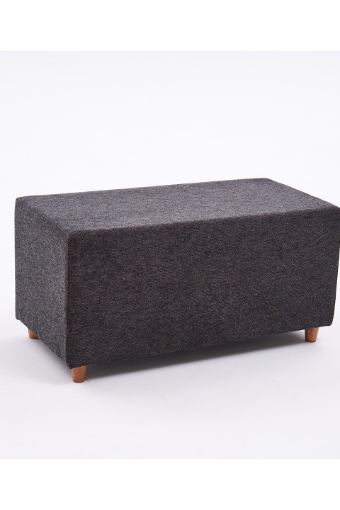 Favora Genma Ahşap Ayaklı Puf - Antrasit - Bakır