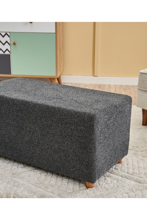 Favora Genma Ahşap Ayaklı Puf - Antrasit