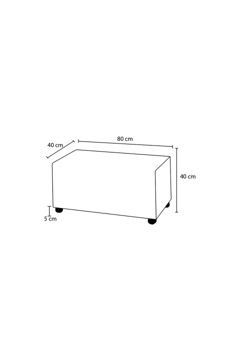 Favora Genma Ahşap Ayaklı Puf - Gri