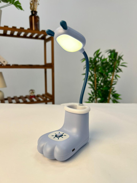 Favora Kedi Patili Masa Üstü Çocuk Lambası - Mavi