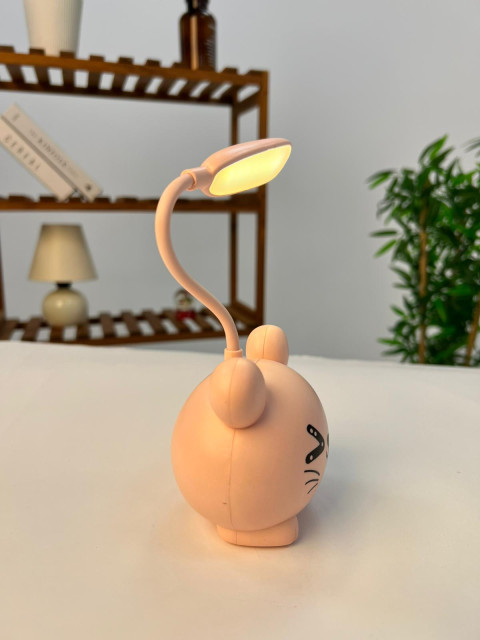 Favora Kedili Masa Üstü Çocuk Lambası - Pembe