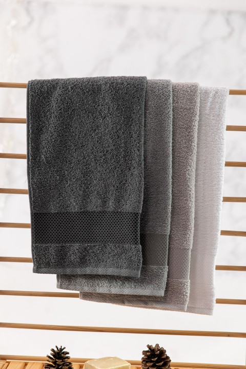Favora Lena Darla 4lü Havlu Set 50x85 Cm - Antrasit