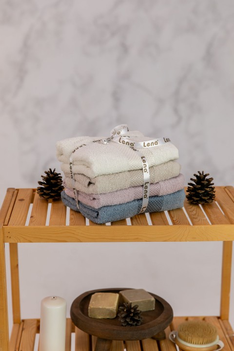 Favora Lena Darla 4lü Havlu Set 50x85 Cm - Krem