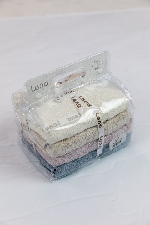 Favora Lena Darla 4lü Havlu Set 50x85 Cm - Krem