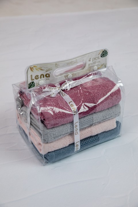 Favora Lena Darla 4lü Havlu Set 50x85 Cm - Lacivert