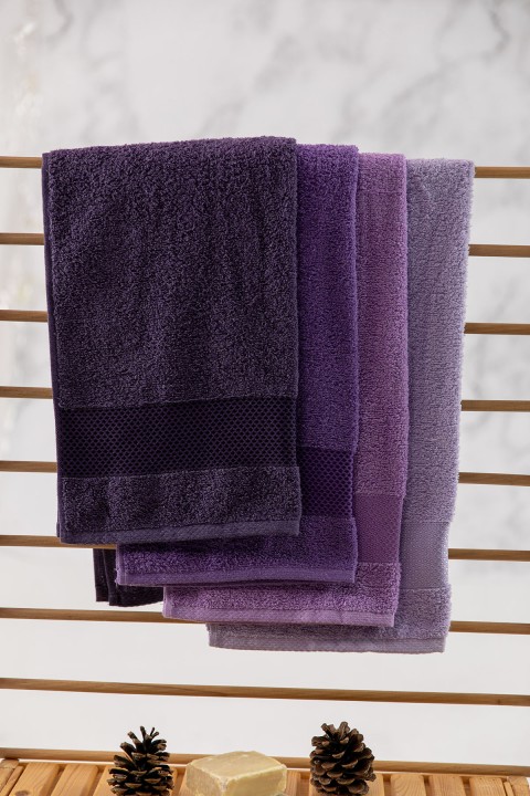 Favora Lena Darla 4lü Havlu Set 50x85 Cm - Mor