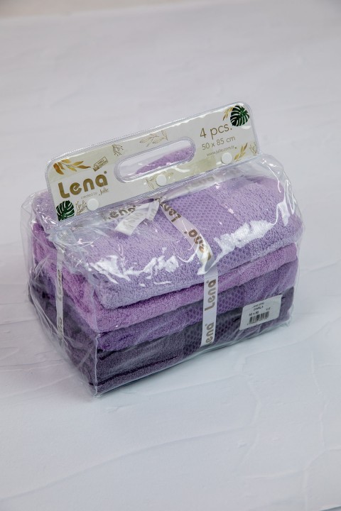 Favora Lena Darla 4lü Havlu Set 50x85 Cm - Mor