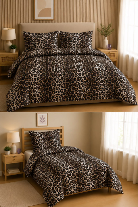 Favora Leopar Desenli Nevresimlik Kumaş 1 Metre