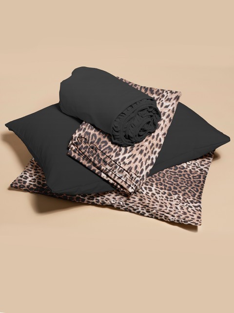 Favora Leopar Desenli Lastikli Çarşaflı Tek Kişilik Nevresim Takımı