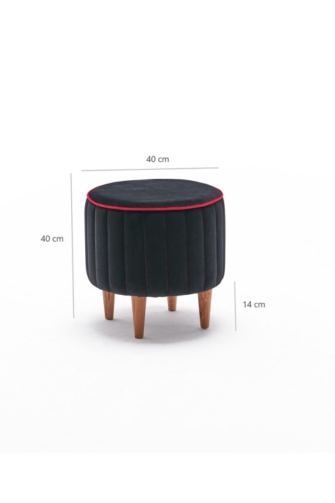 Favora Lindy Puf - Siyah